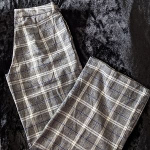 Wide leg plaid pants